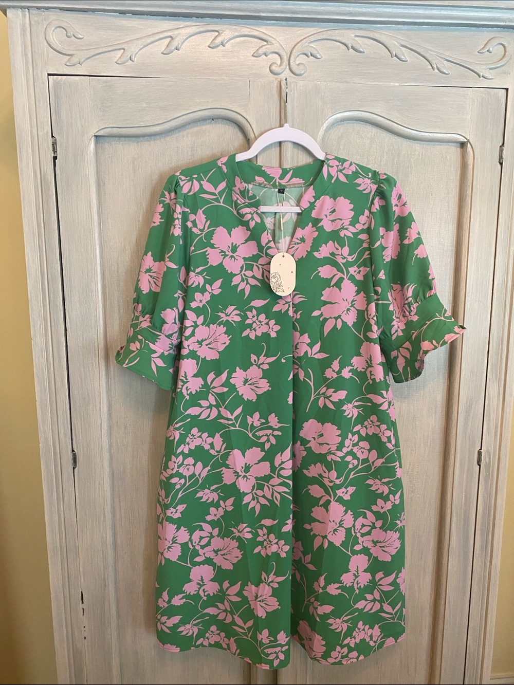 Red Dress Boutique Green Dress with Pink Floral Print